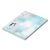 Bloc-note Kokeshi Doll rose Turquoise Monogramme (Tourné)