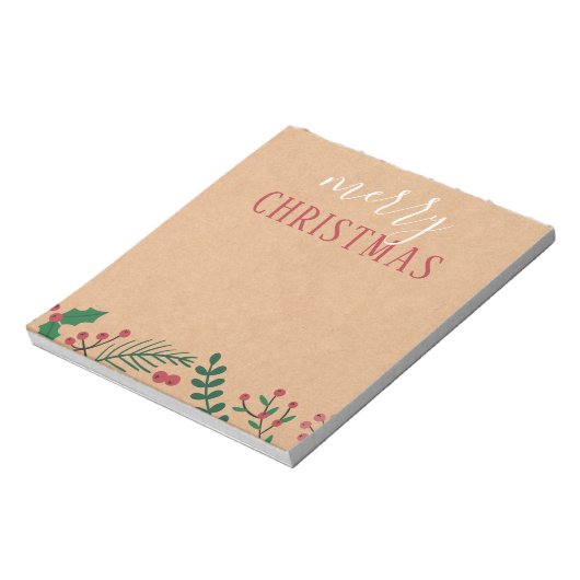 Bloc-note Kraft, Holly & Pine | Joyeux Noël (Tourné)