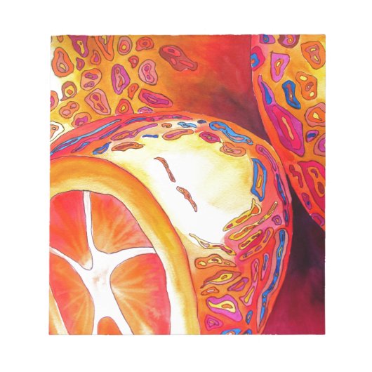 Bloc-note Kumquats orange citrus aquarelle art de fruit (Devant)