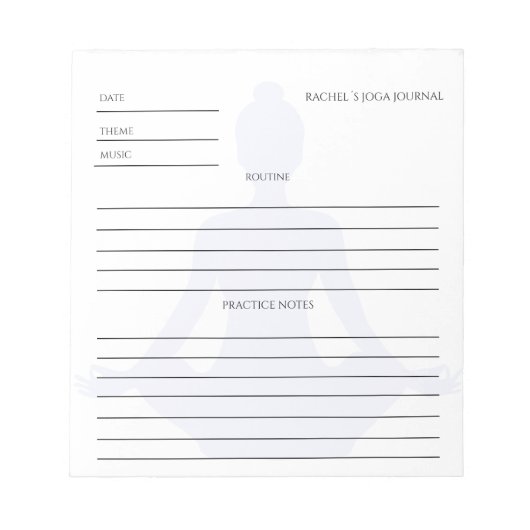 Bloc-note Kundenspezifischer Yoga Energie Wellness (Devant)