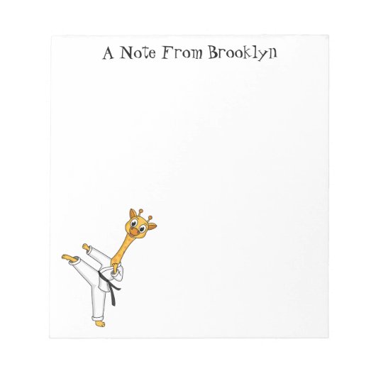 Bloc-note Kung Fu giraffe (Devant)