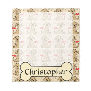 Bloc-note La conception Brown de chiot personnalisent