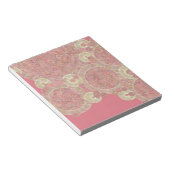 Bloc-note la couleur florale de motif rose abstrait (Incliné)