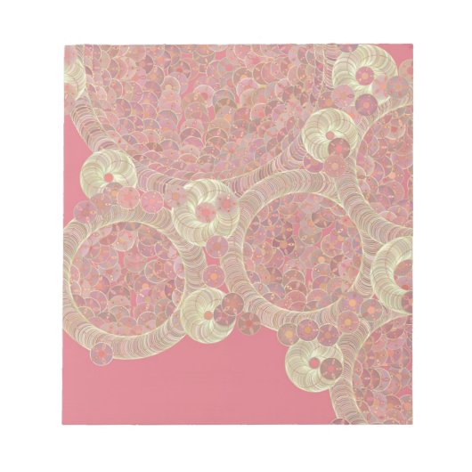 Bloc-note la couleur florale de motif rose abstrait (Devant)
