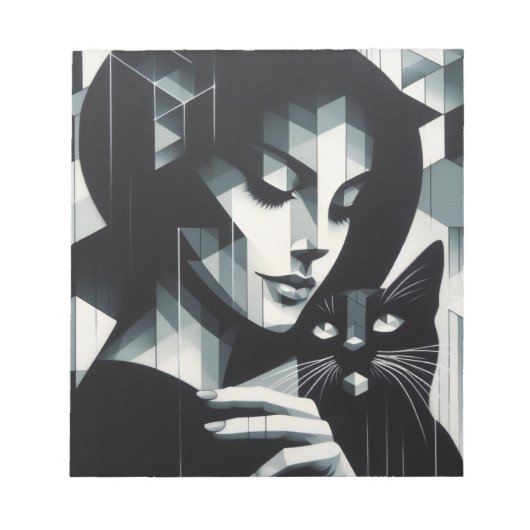 Bloc-note La dame du chat Graffiti (Devant)
