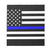 Bloc-note La Décor À Drapeau Américain De Ligne Bleue Mince (Devant)