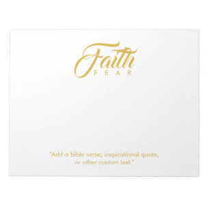 Bloc-note La foi sur la peur or et blanc