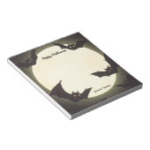 Bloc-note La Lune et les chauves-souris heureux Halloween (Incliné)
