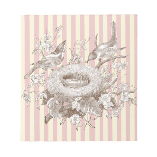 Bloc-note La Petite Famille sur arrière - plan rose et crème (Devant)