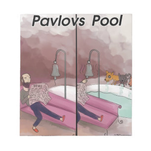 Bloc-note La piscine de Pavlov, dessin humoristique amusant