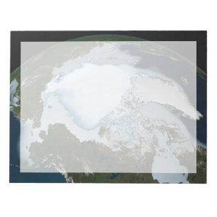 Bloc-note La Planète Terre Montre La Couverture De Glace De