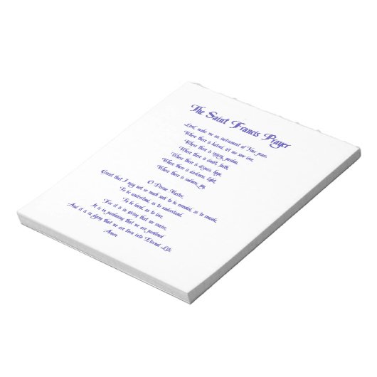 Bloc-note La prière St François (Tourné)