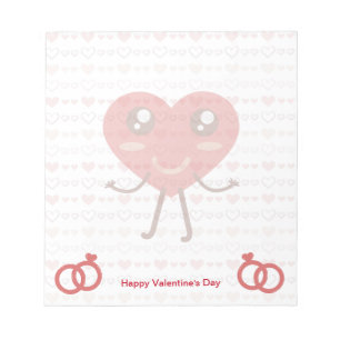 Bloc-note La Saint-Valentin  Joli cœur rouge et petits cœurs