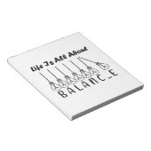 Bloc-note La vie, c'est l'équilibre de l'inspiration de moti (Incliné)