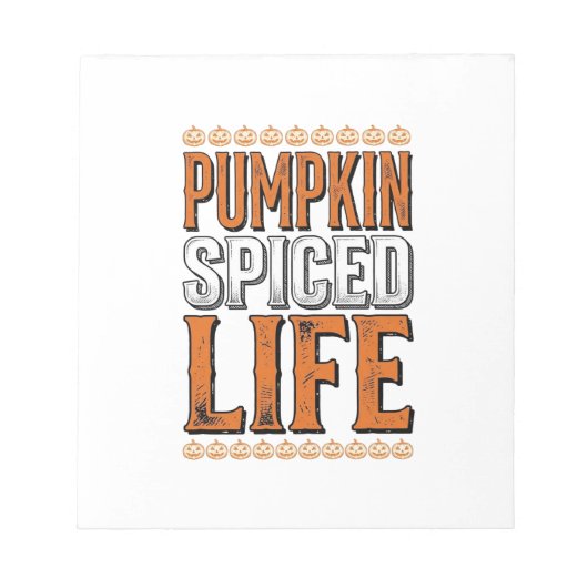 Bloc-note La vie épicée de citrouille Typographie Halloween  (Devant)