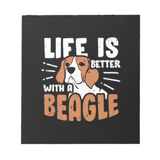 Bloc-note La Vie Est Meilleure Avec Un Chien Beagle (Devant)