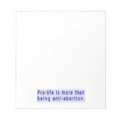 Bloc-note La vie plus qu'anti-avortement (Devant)