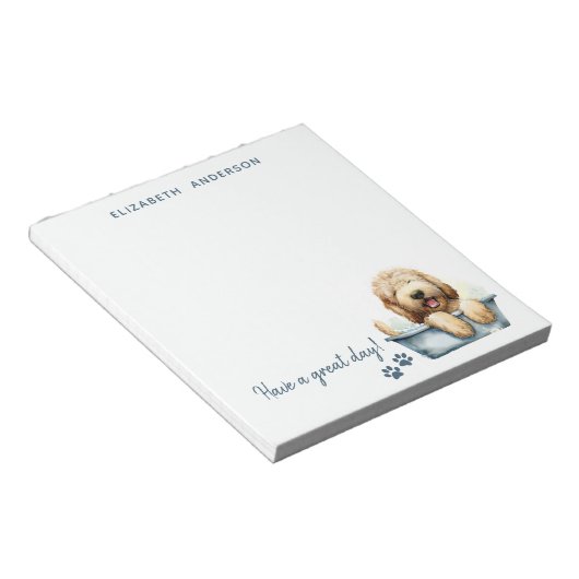 Bloc-note Labradoodle Chien Personnalisé (Incliné)