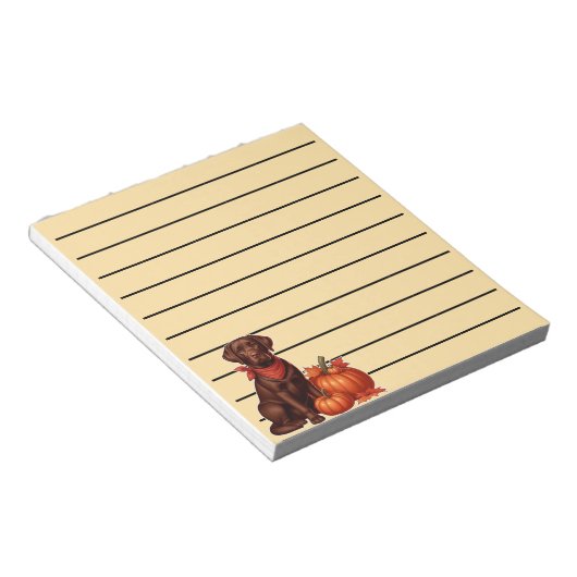 Bloc-note Labrador au chocolat avec Bandana rouge par Citrou (Incliné)