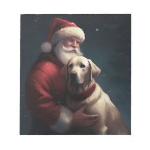 Bloc-note Labrador avec le Père Noël Festif Noël 