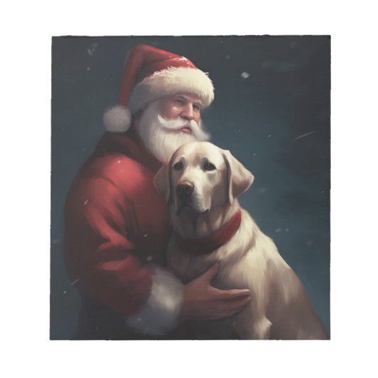 Bloc-note Labrador avec le Père Noël Festif Noël  (Devant)