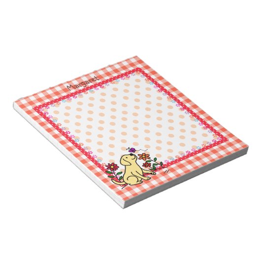 Bloc-note Labrador et vert jaune personnalisé (Incliné)