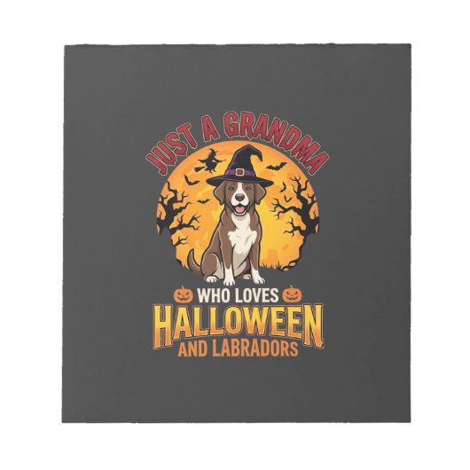 Bloc-note Labrador Halloween Grand-mère Conception de chien_ (Devant)