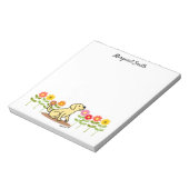Bloc-note Labrador jaune personnalisé et vert et fleurs (Tourné)