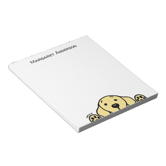 Bloc-note Labrador Jaune Personnalisé Vous Regardant Bloc-No (Incliné)