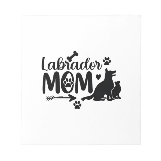 Bloc-note Labrador Maman SVG � Silhouette de Chien & Emprein (Devant)