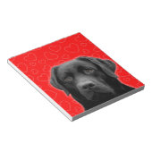Bloc-note Labrador noir avec Coeurs rouges (Incliné)