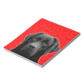 Bloc-note Labrador noir avec Coeurs rouges (Tourné)