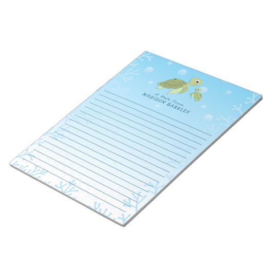 Bloc-note Lac Turtle Kid Cute Ocean Stationary Notepad (Incliné)