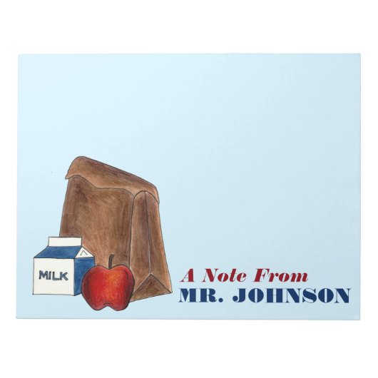 Bloc-note Lady déjeuner ou cadeau de l'enseignant Sac Brown (Devant)