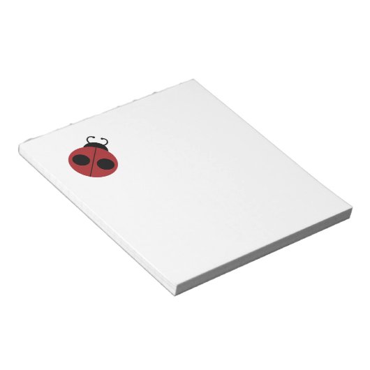 Bloc-note Ladybug 60s rétro cool rouge jaune (Incliné)