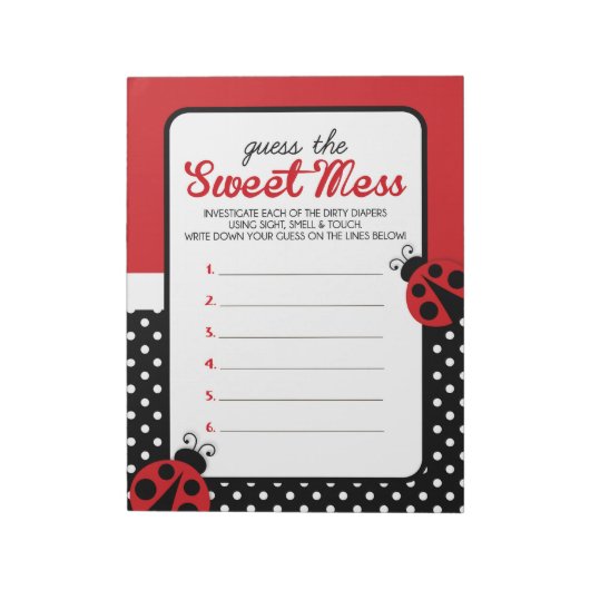 Bloc-note Ladybug Devine La Réponse Du Jeu De Mess Sweet (Tourné)