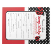 Bloc-note Ladybug Nom Que Chanson Baby shower Jeu (Devant)