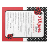 Bloc-note Ladybug Nursery Rhyme Baby shower Pack (Devant)