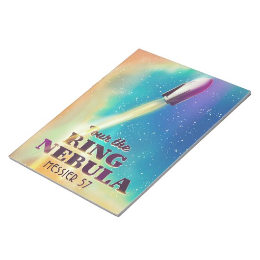 Bloc-note L'affiche de voyage spatial de la Nebula anneaux ( (Incliné)