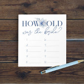 Bloc-note L'Âge De La Feuille De Réponse Du Jeu De Mariée