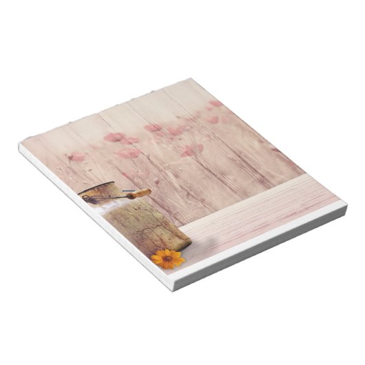 Bloc-note Lait rustique peut style rustique sur bois (Incliné)