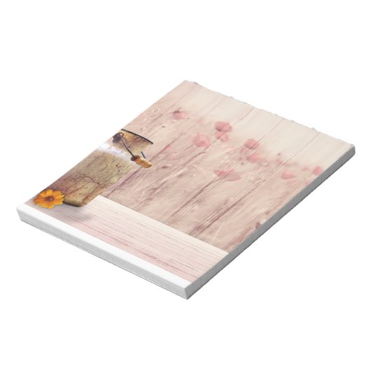 Bloc-note Lait rustique peut style rustique sur bois (Tourné)