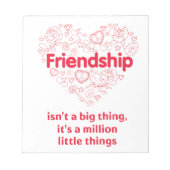 Bloc-note L'amitié est un million de choses mignon devis con (Devant)