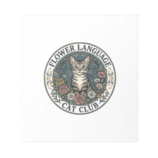 Bloc-note Langage Fleur Chat Chat Tee Graphique Art - Fleur (Devant)