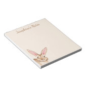 Bloc-note Lapin à l'aquarelle marron avec de grandes oreille (Incliné)