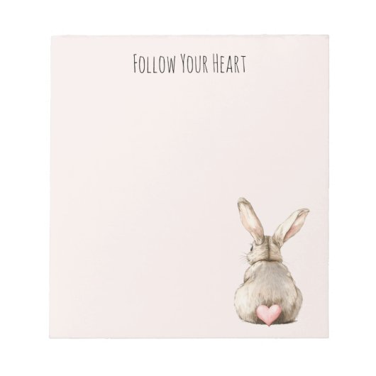 Bloc-note Lapin de coeur de lapin rose (Devant)