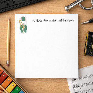 Bloc-note Lapin de l'orchestre d'harmonie Trombone Vert Pers
