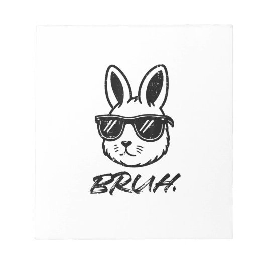Bloc-note Lapin de Pâques Bruh Lunettes de soleil Mème drôle (Devant)