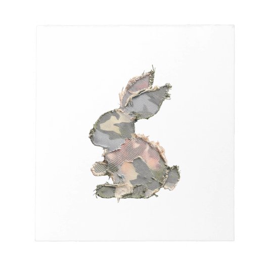 Bloc-note Lapin Drôle Crochet Patchwork Camo Lapin Heureux E (Devant)