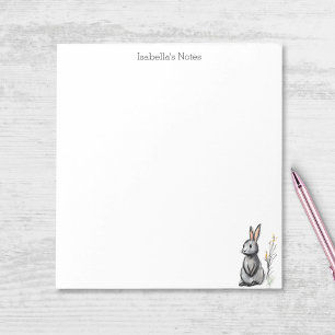 Bloc-note Lapin Gris Mignon Dessin Personnalisé